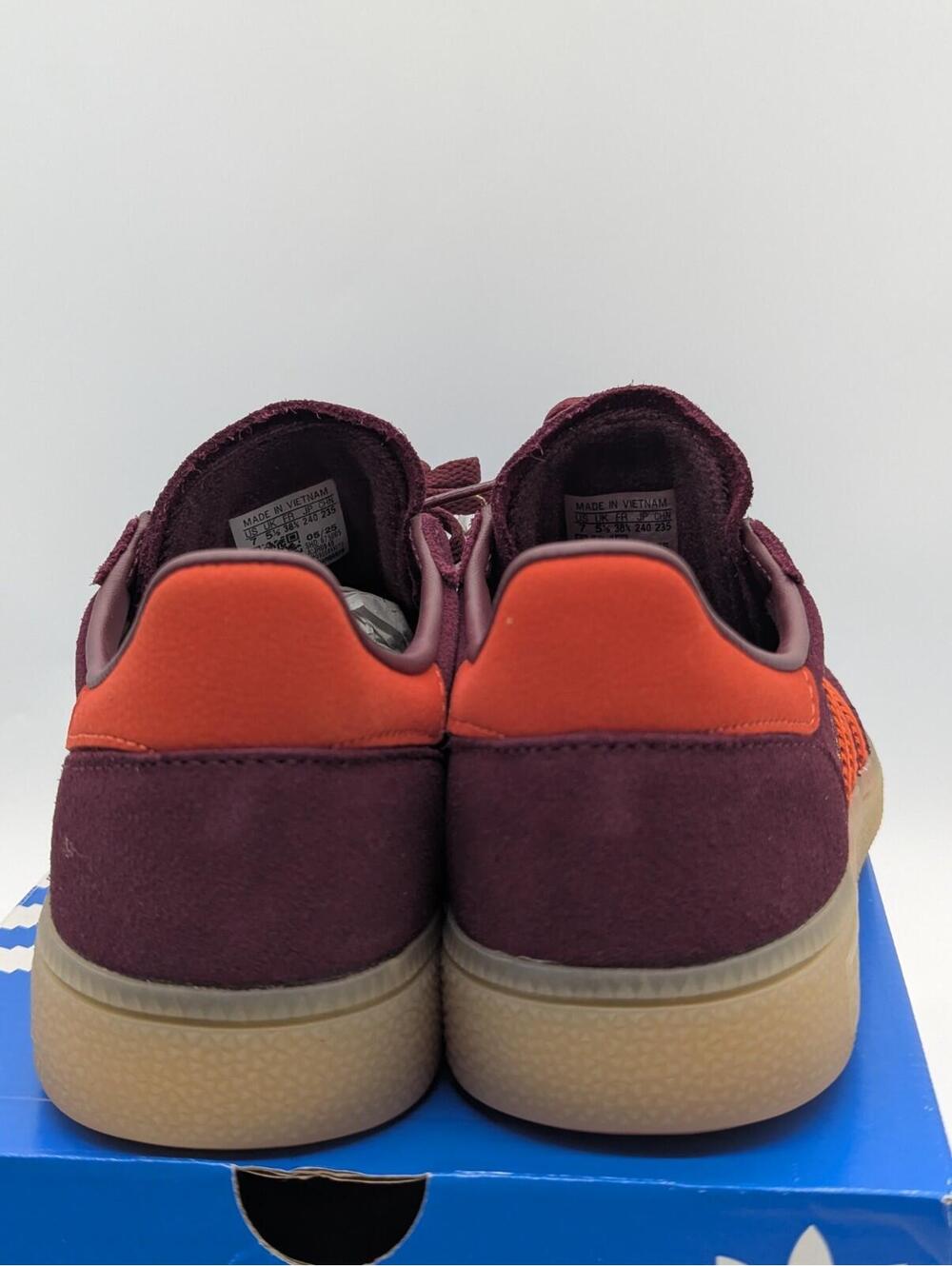 Adidas Handball Spezial W Maroon Red Orange JR0848 Women's Size 7 / Kids 6Y New - Picture 4 of 8